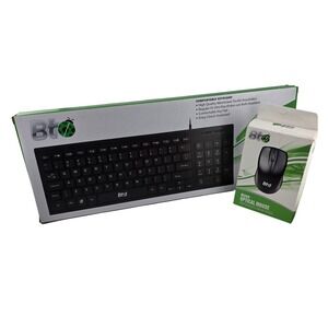 BT Wired Optical Mouse and Keyboard Set USB Full Size